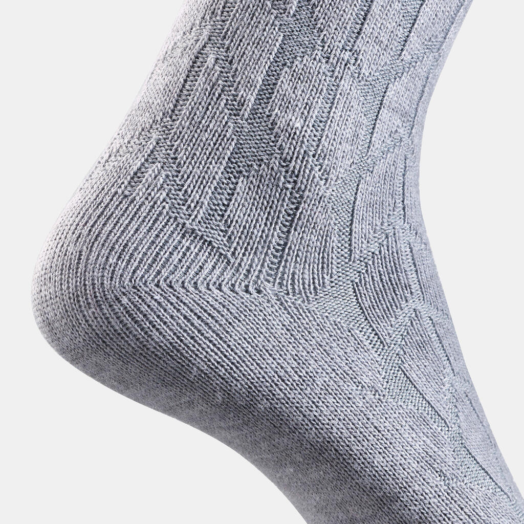 Warm hiking socks - SH100 MID JACQUARD - 2 pairs